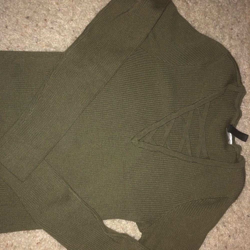 Beautiful Olive Lace Up Long Sleeve!